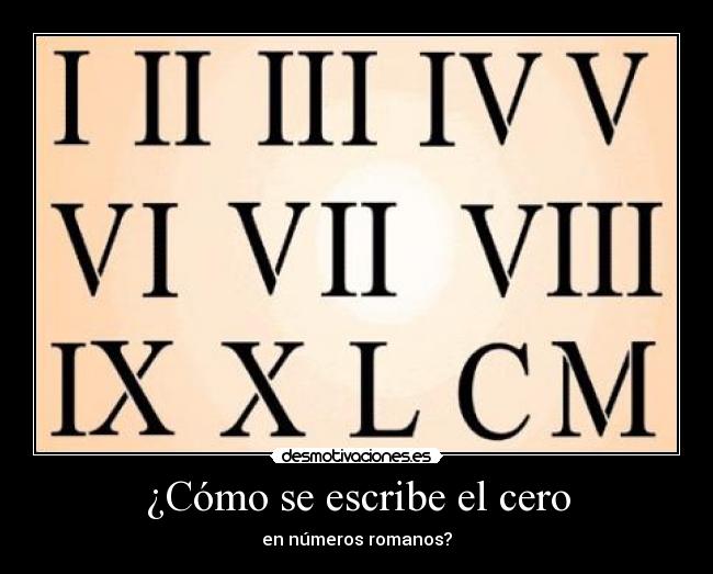 ¿Cómo se escribe el cero - en números romanos?