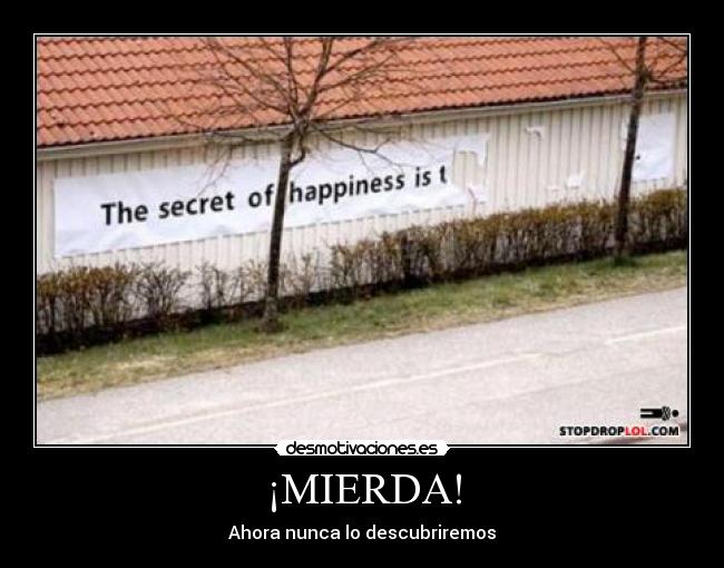 ¡MIERDA! - Ahora nunca lo descubriremos