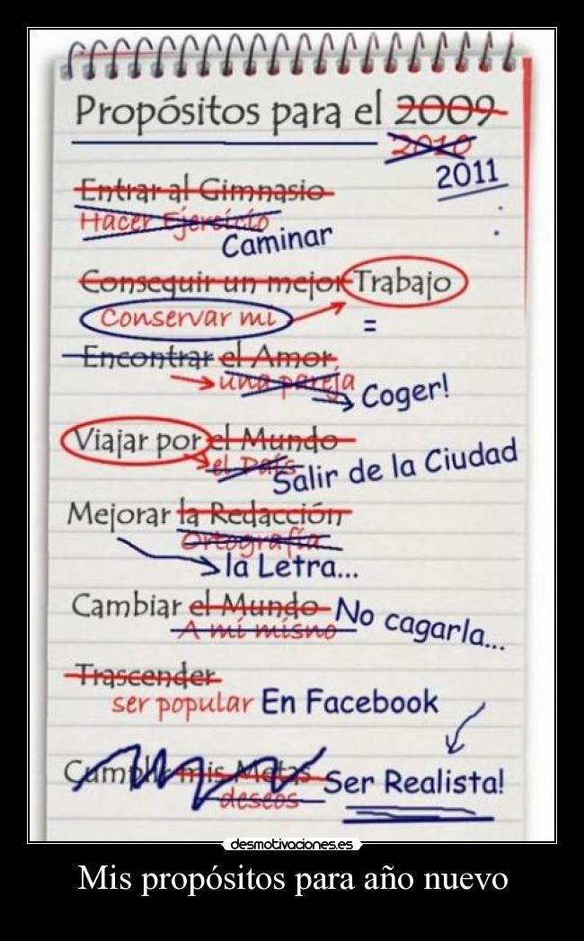 Mis propósitos para año nuevo -