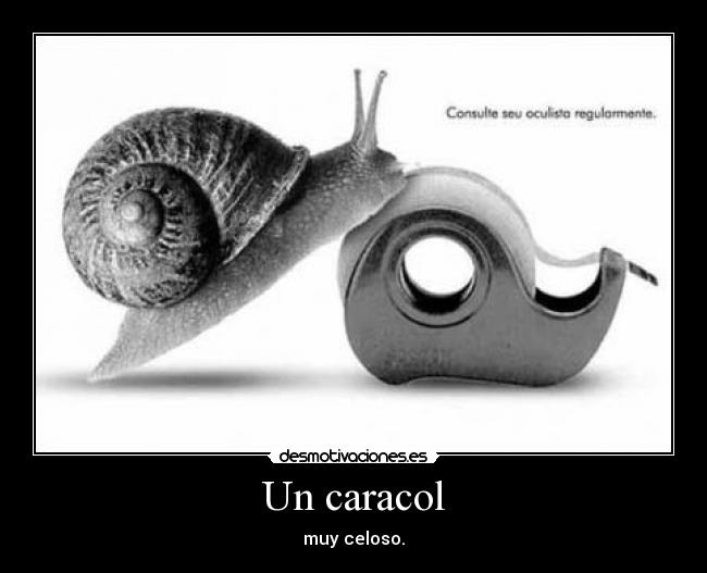 Un caracol - muy celoso.