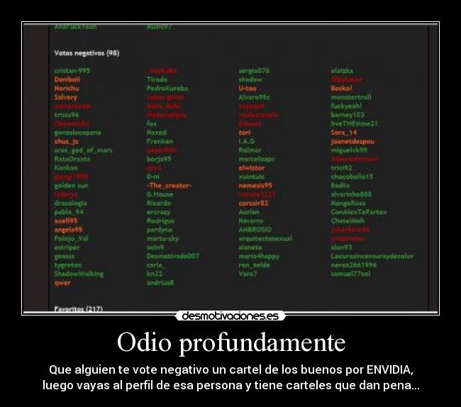 Odio profundamente -