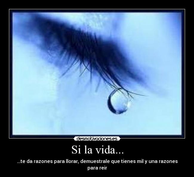 Si la vida... - ...te da razones para llorar, demuestrale que tienes mil y una razones para reir