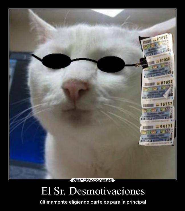 El Sr. Desmotivaciones - últimamente eligiendo carteles para la principal