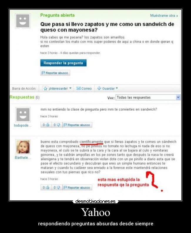 Yahoo - respondiendo preguntas absurdas desde siempre