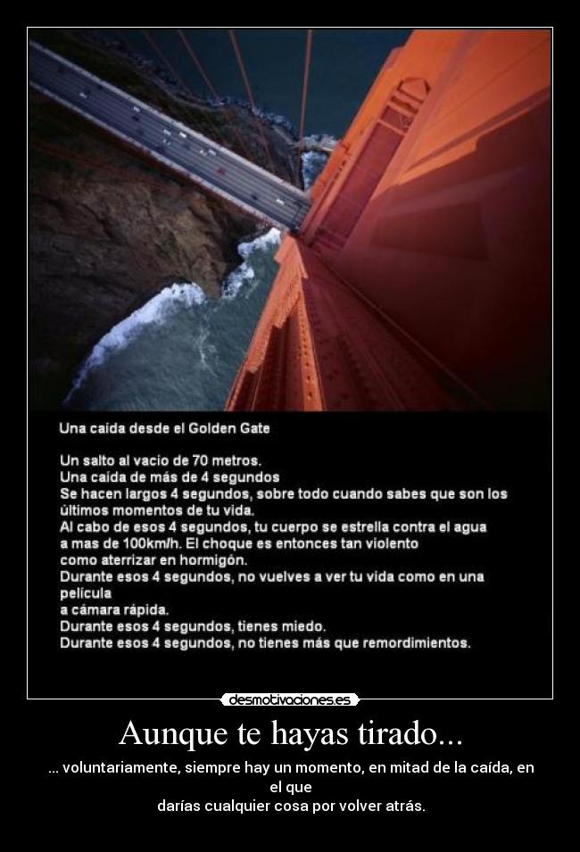 carteles una caida desde golden gate desmotivaciones