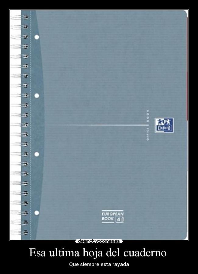 Esa ultima hoja del cuaderno -