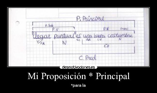 Mi Proposición * Principal - *para la