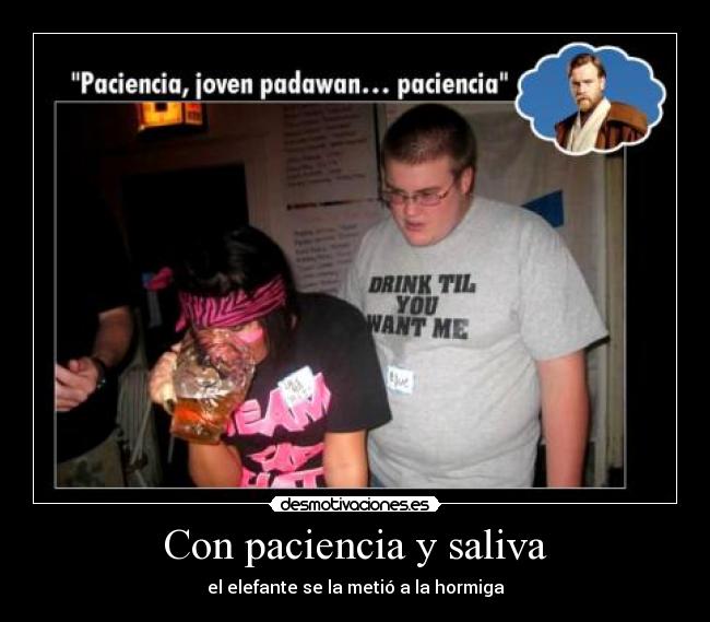 Con paciencia y saliva -