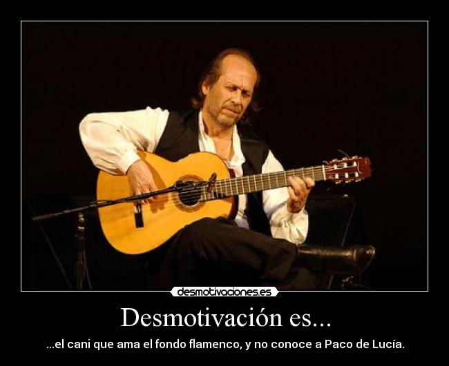 Desmotivación es... - ...el cani que ama el fondo flamenco, y no conoce a Paco de Lucía.