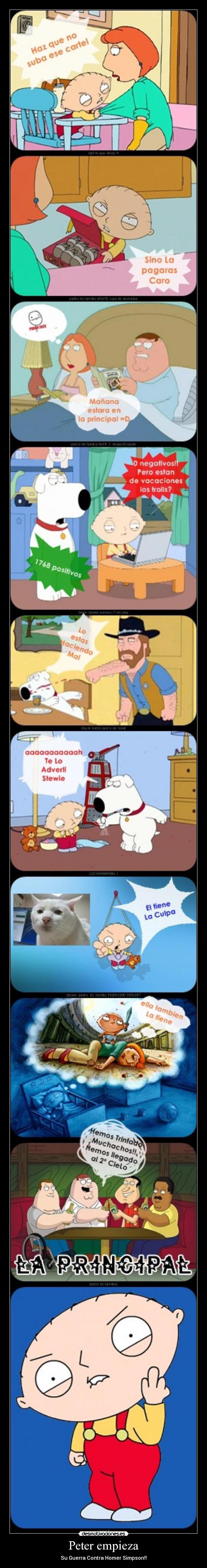 Peter empieza - Su Guerra Contra Homer Simpson!!