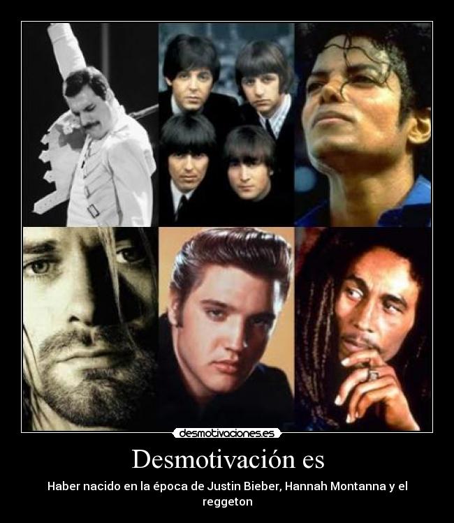 carteles queen beatles michael jackson nirvana elvis presley bob marley desmotivaciones