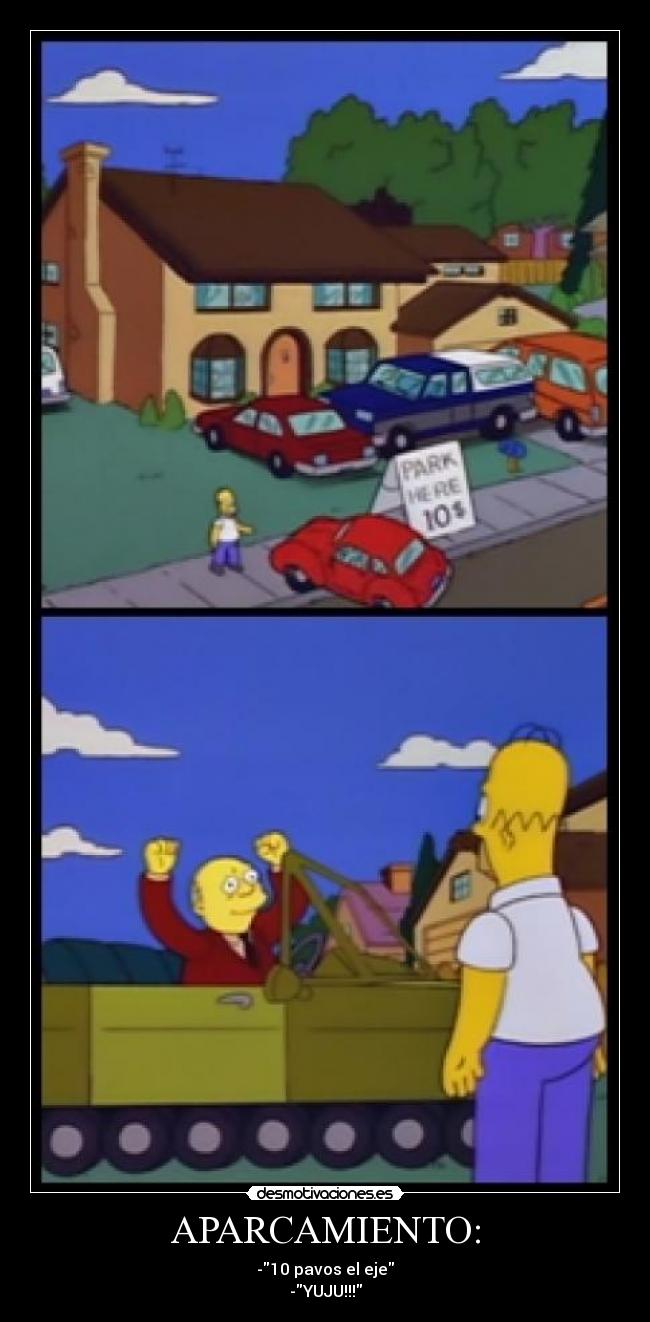 carteles simpson aparcamiento desmotivaciones