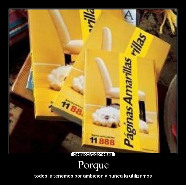 Porque - todos la tenemos por ambicion y nunca la utilizamos