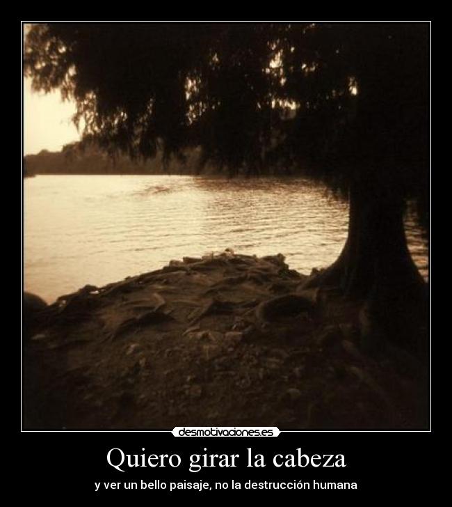 Quiero girar la cabeza - y ver un bello paisaje, no la destrucción humana
