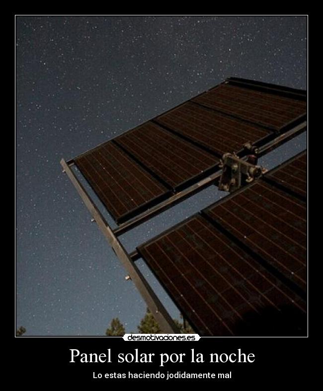 Panel solar por la noche -