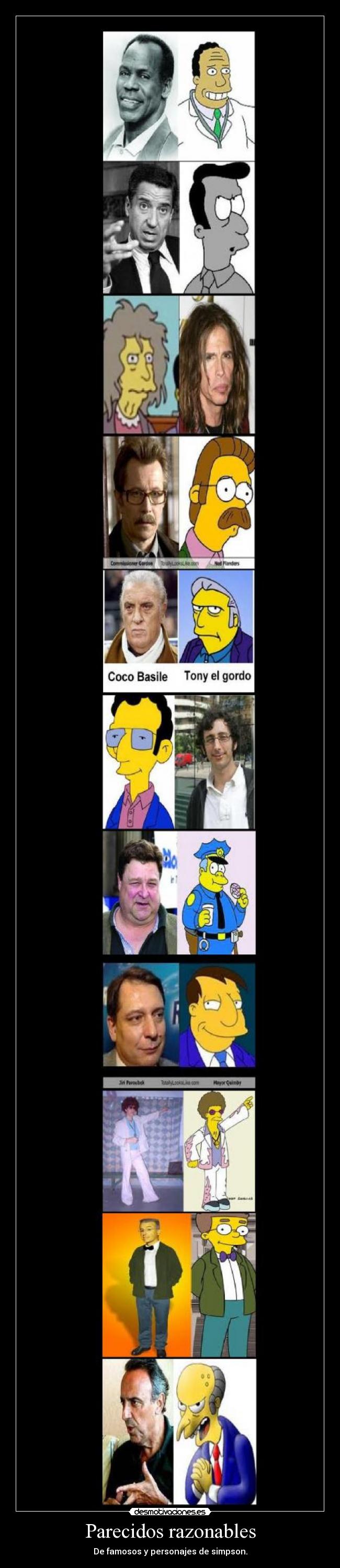 Parecidos razonables - De famosos y personajes de simpson.