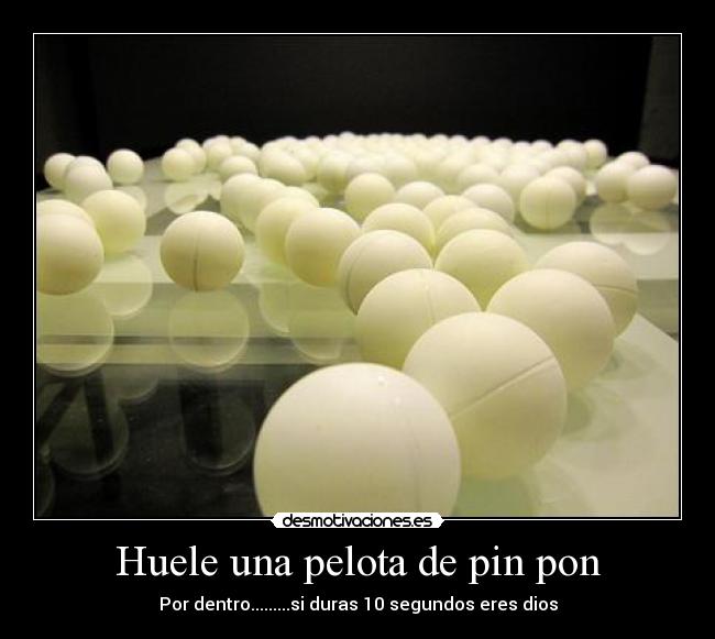 Huele una pelota de pin pon -