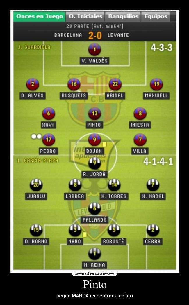 Pinto - según MARCA es centrocampista