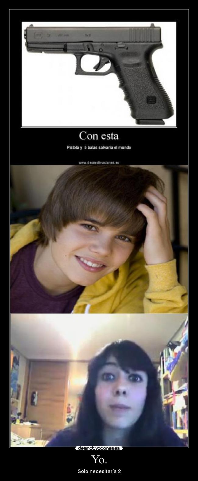 carteles justin bieber pistola desmotivaciones