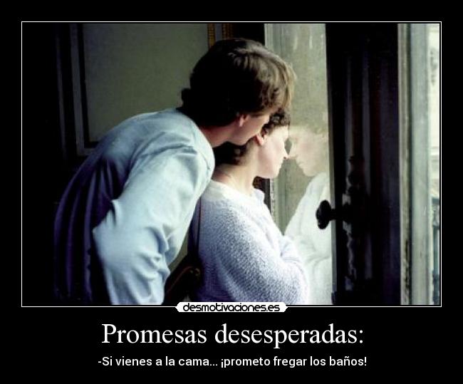 carteles promesas promesas desesperadas banos cama fregar desmotivaciones