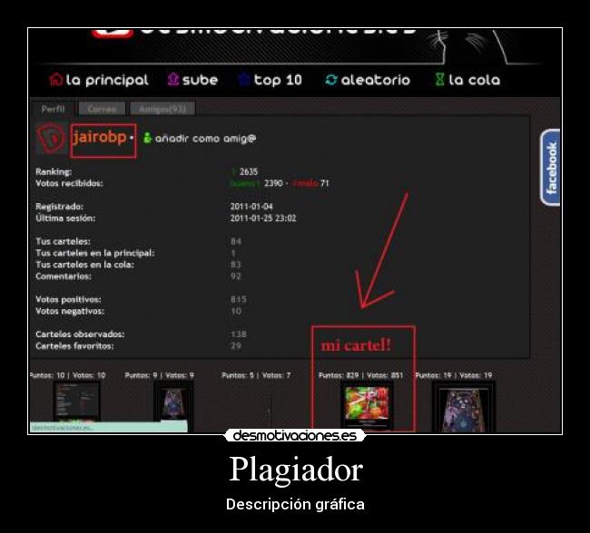 Plagiador - Descripción gráfica