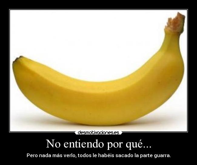 No entiendo por qué... - Pero nada más verlo, todos le habéis sacado la parte guarra.