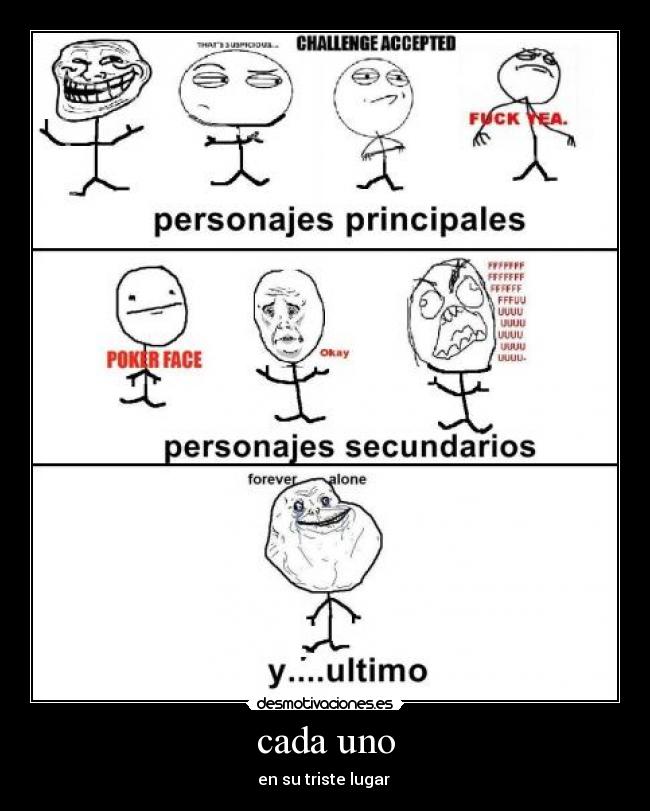 cada uno - en su triste lugar 