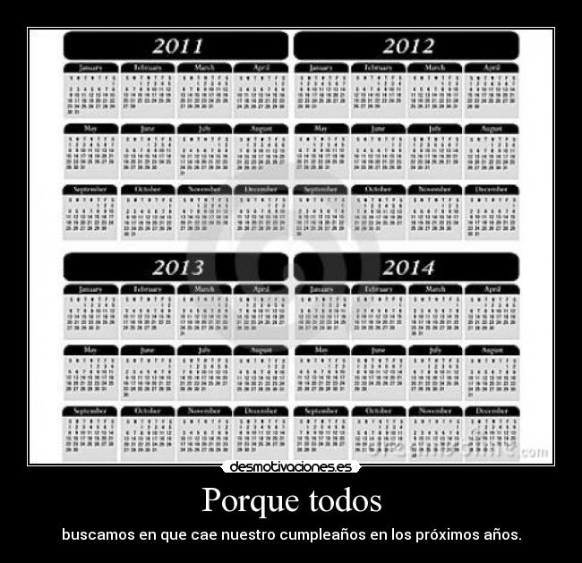 Porque todos - buscamos en que cae nuestro cumpleaños en los próximos años.