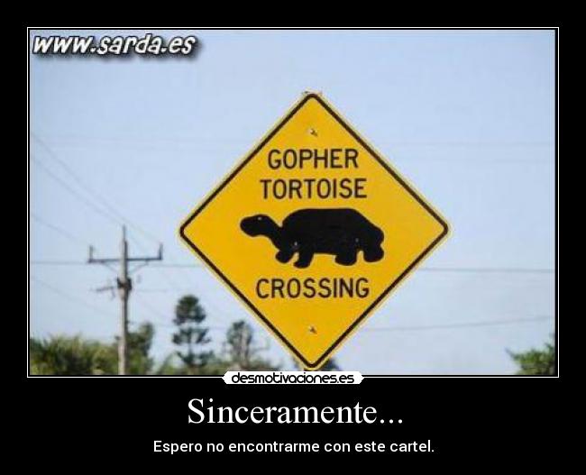 Sinceramente... - Espero no encontrarme con este cartel.