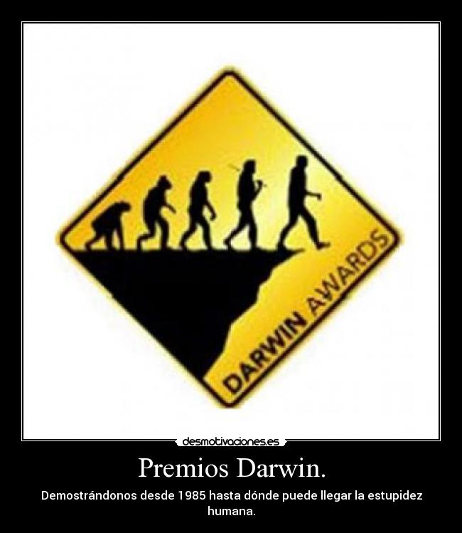 carteles premios darwin desmotivaciones