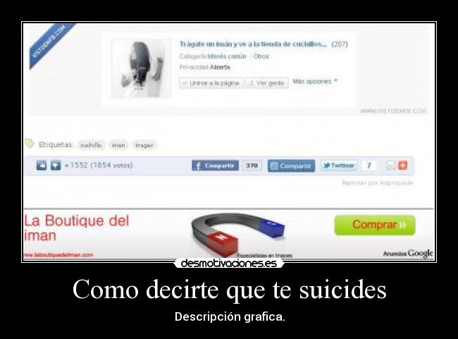 Como decirte que te suicides - Descripción grafica.
