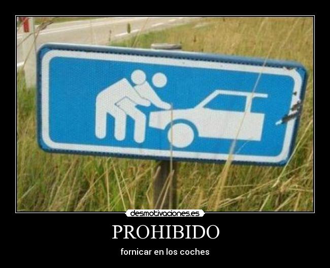 PROHIBIDO - fornicar en los coches