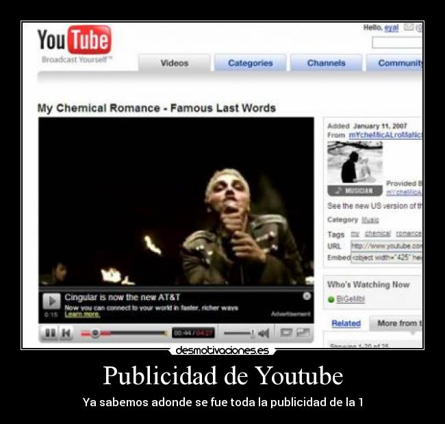 Publicidad de Youtube -