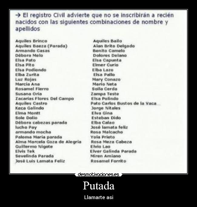 Putada - Llamarte asi
