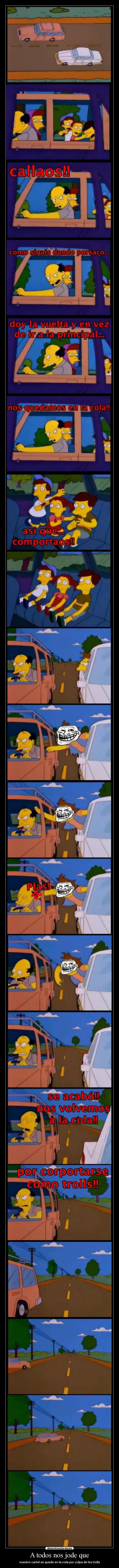 carteles explicando con los simpsons como queda cartel cola desmotivaciones