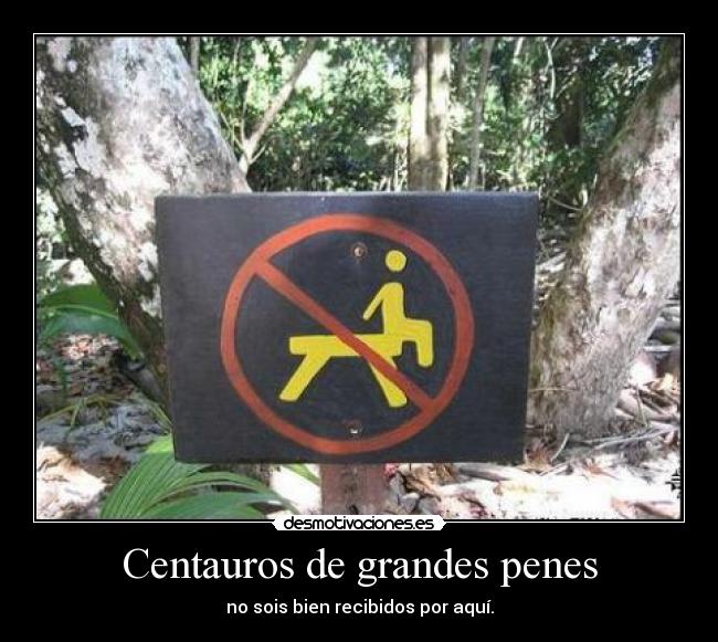Centauros de grandes penes - no sois bien recibidos por aquí.
