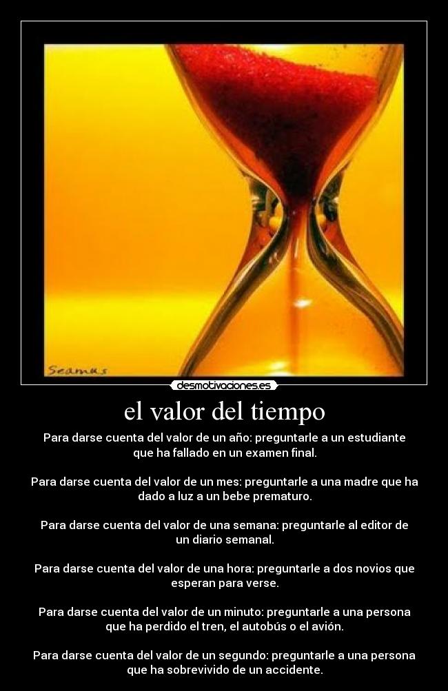 el valor del tiempo -