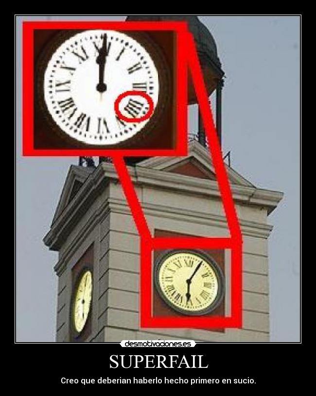 SUPERFAIL - Creo que deberian haberlo hecho primero en sucio.