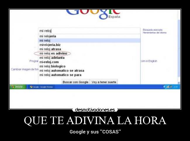 QUE TE ADIVINA LA HORA -