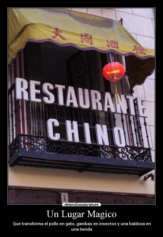 Un Lugar Magico - Que transforma el pollo en gato, gambas en insectos y una baldosa en una tienda