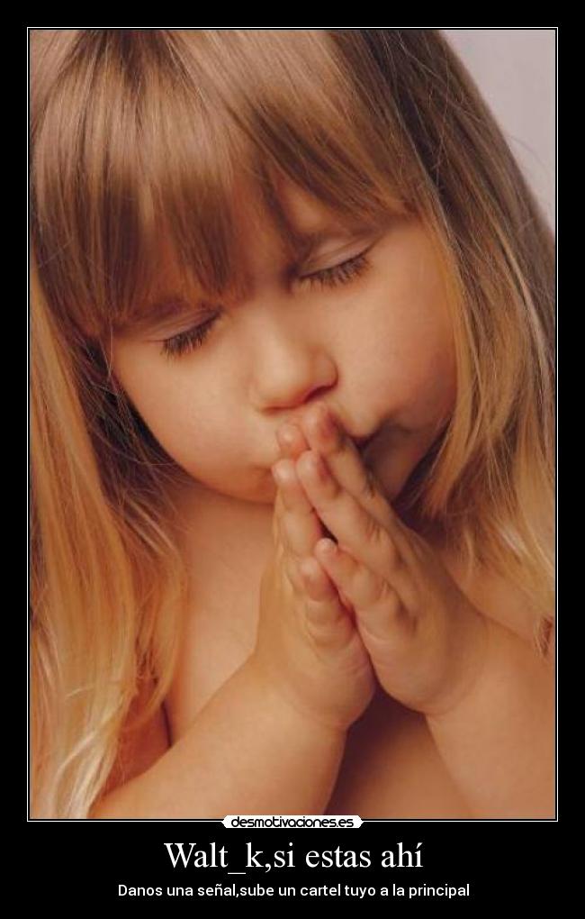 Walt_k,si estas ahí - Danos una señal,sube un cartel tuyo a la principal