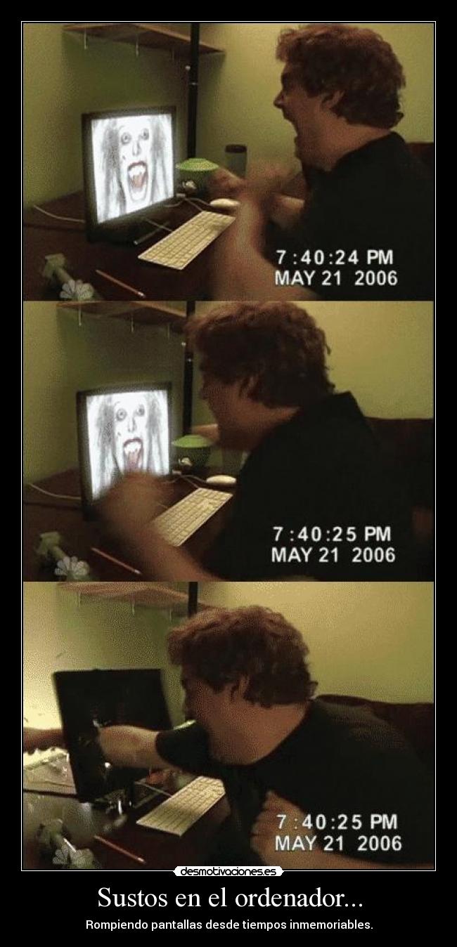 carteles susto ordenador desmotivaciones
