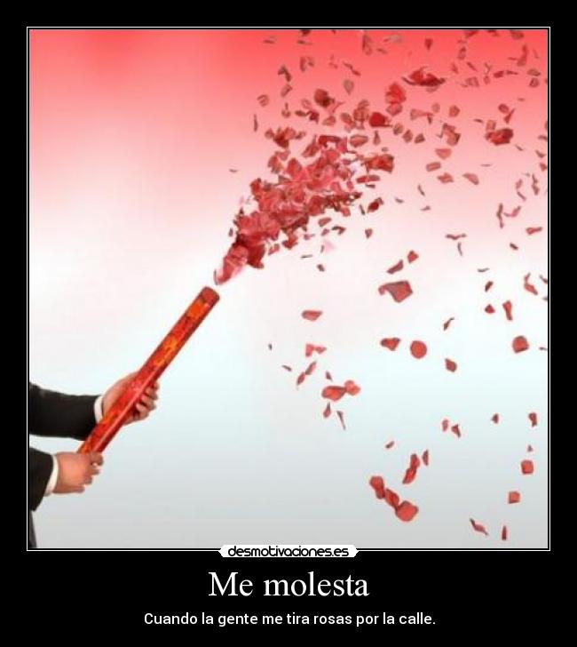 Me molesta - Cuando la gente me tira rosas por la calle.