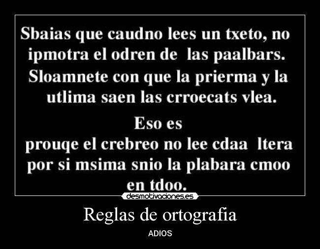 Reglas de ortografia -