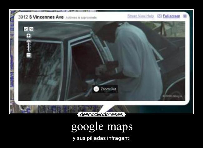 carteles google maps pillada infraganti desmotivaciones