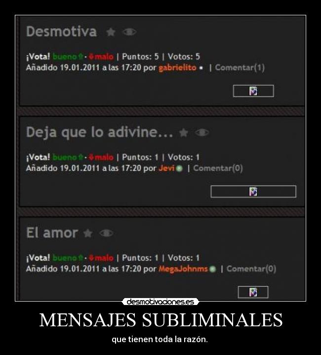 MENSAJES SUBLIMINALES - 