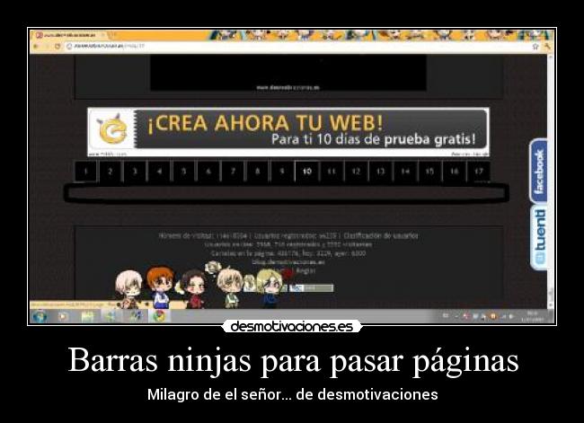 Barras ninjas para pasar páginas - Milagro de el señor... de desmotivaciones
