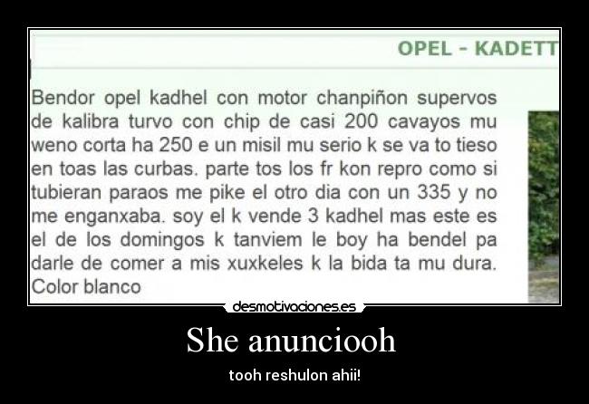 carteles she anunciooh ahii desmotivaciones