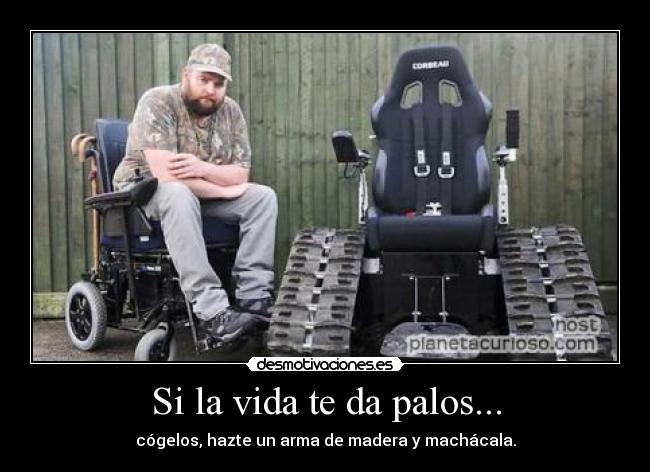 Si la vida te da palos... - cógelos, hazte un arma de madera y machácala.