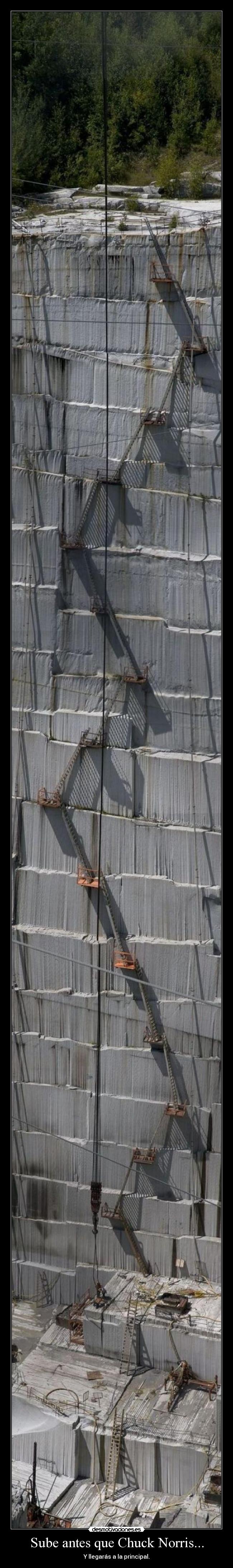 Sube antes que Chuck Norris... - Y llegarás a la principal.